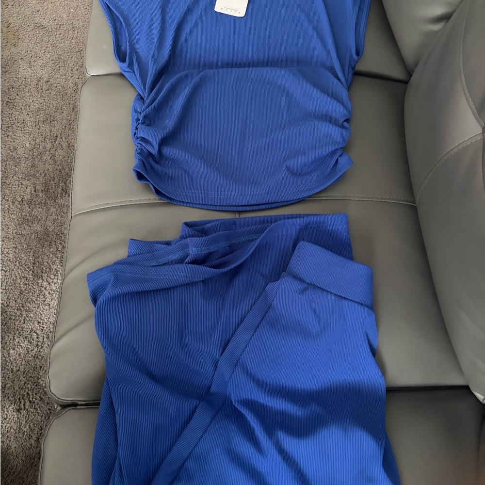 Elegant Blue Skirt Set